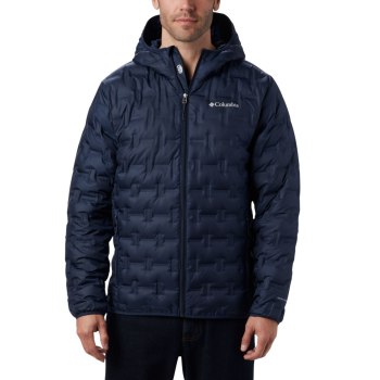 Columbia Muške Jakne - Delta Ridge Down Hooded Tamnoplave | UNAM-31059